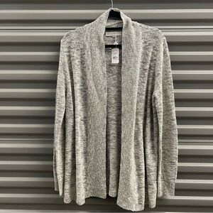 NWT LOFT Knit open front cardigan w/ silver thread throughout